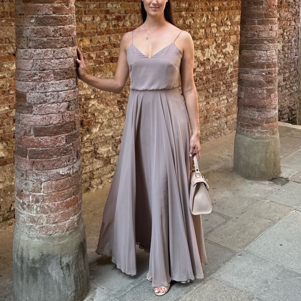 Jenny Yoo, Dusty Rose/ Blush Maxi Dress, Size 8